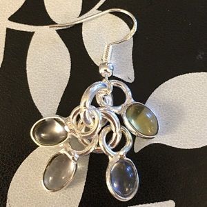 White Topaz in 925 filled ear wires handmade Dangle Earrings